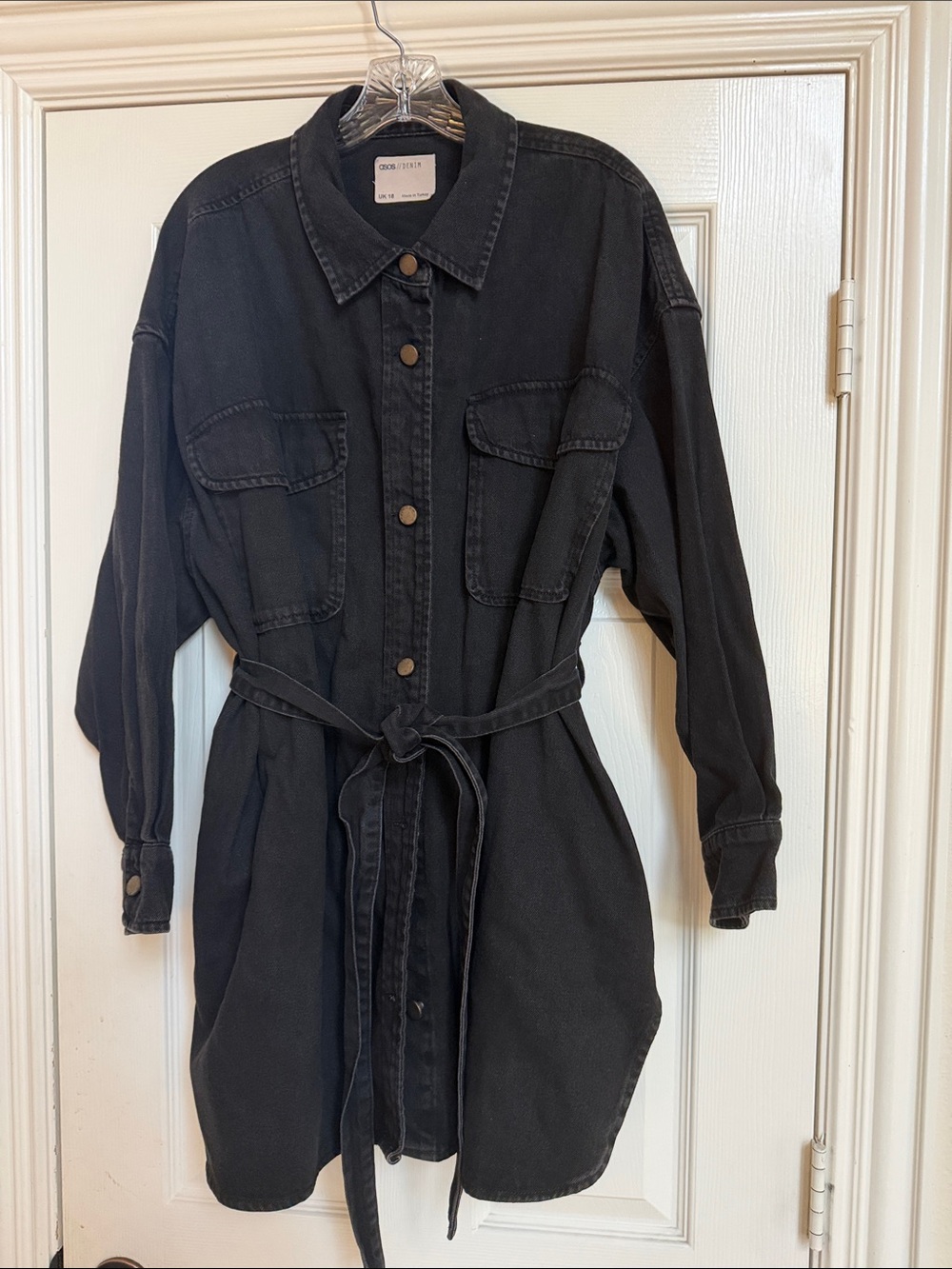 ASOS Denim Black Jacket or Dress with Belt